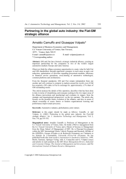 Partnering in the global auto industry: the Fiat