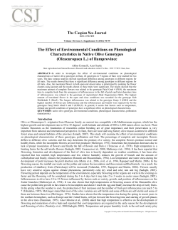 The Effect of Environmental Conditions on Phenological