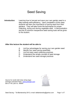 Seed Saving - Oregon State University Extension Service