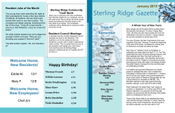 January 2015 Newsletter