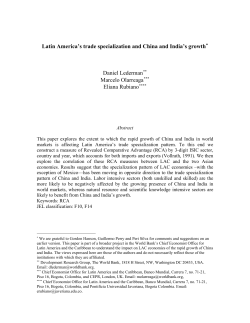 Latin America`s trade specialization and China and India`s growth