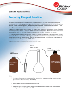 Preparing Reagent Solution