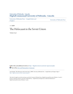 The Holocaust in the Soviet Union - DigitalCommons@University of