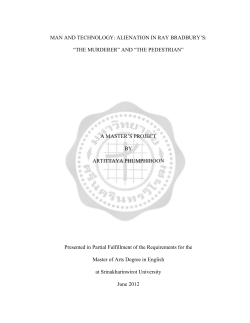 MAN AND TECHNOLOGY: ALIENATION IN RAY BRADBURY`S
