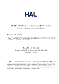 Halides of Titanium in Lower Oxidation States