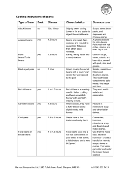 Cooking instructions of beans - Harvest Co-op