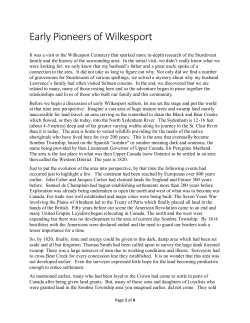 Early Pioneers of Wilkesport