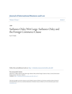 Sarbanes-Oxley Writ Large: Sarbanes