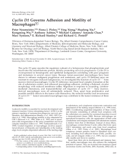 Cyclin D1 Governs Adhesion and Motility of Macrophages