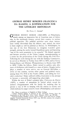 george henry boker`s francesca da ramini, a justification for the