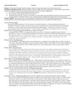 Grade 11 Reading List - Falmouth Public Library