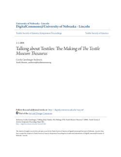 Talking about Textiles: The Making of The Textile Museum Thesaurus