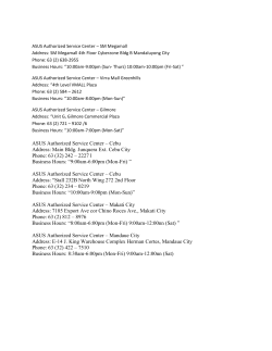 ASUS Authorized Service Center &ndash; Cebu Address: Main - E