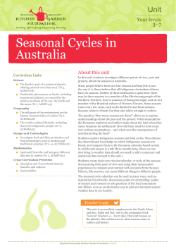 Seasonal Cycles in Australia - Stephanie Alexander Kitchen Garden