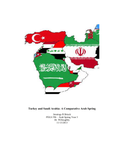 Arab Spring Update: Turkey and Saudi Arabia:A Comparative Arab