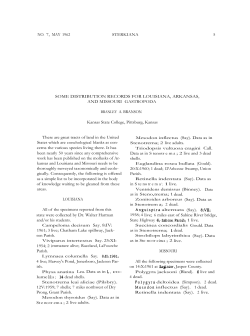 NO. 7, MAY 1962 SOME DISTRIBUTION RECORDS FOR