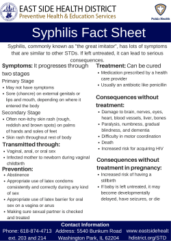 Syphilis Facts - East Side Health District