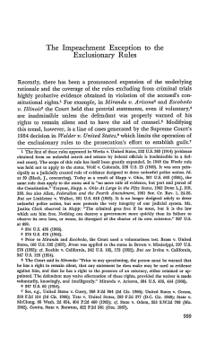 The Impeachment Exception to the Exclusionary Rules
