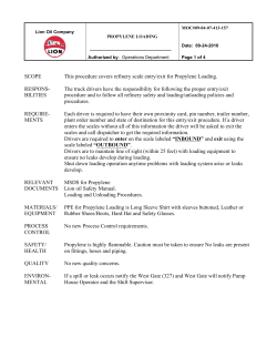 SCOPE This procedure covers refinery scale entry/exit