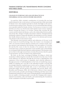 changes in everyday life and life practices in neoliberal social and
