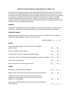 SPECIFICATIONS FOR SMOOTH DRUM VIBRATORY