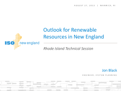 Outlook for Renewable Resources in New England
