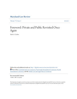 Foreword: Private and Public Revisited Once Again