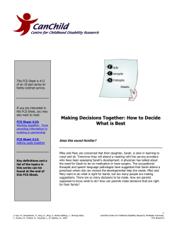 FCS Sheet 12: Making decisions together: Deciding what