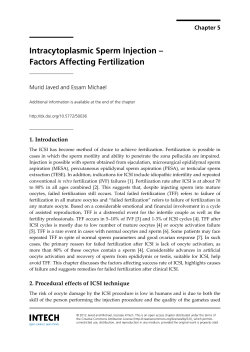Intracytoplasmic Sperm Injection – Factors Affecting Fertilization
