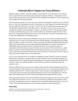 Colorado River Impact on Texas History Transcript