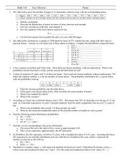 Math 110 Test 2 Review Name