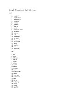 Spring 2017 Vocabulary for English 10B Honors List 1 1. patriarch 2