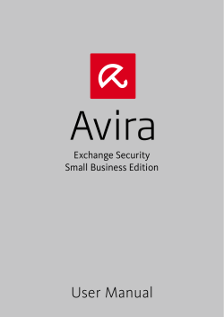 User Manual - Avira Exchange Security