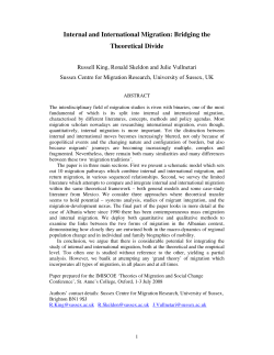 Internal and International Migration: Bridging the Theoretical Divide