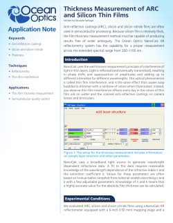 App Note - Thickness Measurement of ARC and Silicon Thin Films