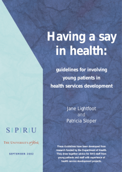 Having a say in health - guidelines for involving