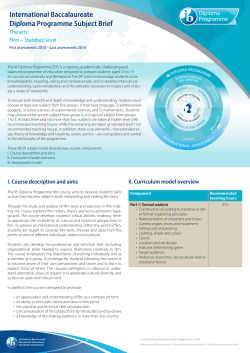 Film (SL) - International Baccalaureate