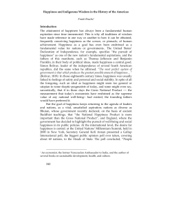 Happiness and Indigenous Wisdom in the History of the Americas