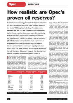How realistic are OPEC`s proven oil reserves?