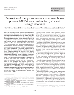 Evaluation of the lysosome-associated membrane protein LAMP