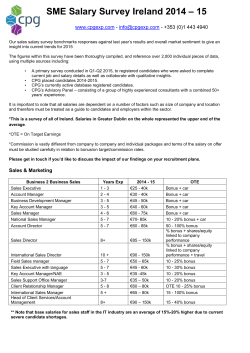 SME Salary Survey Ireland 2014 – 15