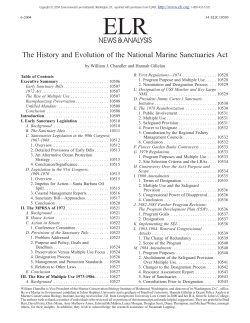 The History and Evolution of the National Marine Sanctuaries Act