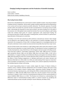 Changing Funding Arrangements and the Production of Scientific