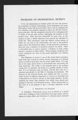 PROBLEMS OF PROFESSIONAL SECRECY