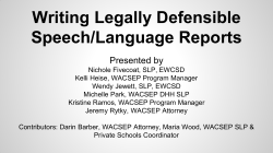 Writing Legally Defensible Speech/Language Reports