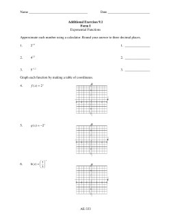 Date AE-333 Additional Exercises 9.1 Form I Exponential Fun