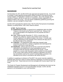 County Fee for Local Use Fund BACKGROUND