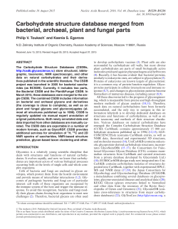 Carbohydrate structure database merged from