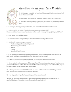 Questions to ask your Care Provider