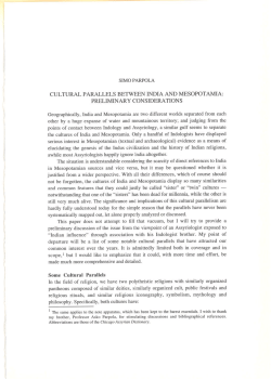 Some Cultural Parallels